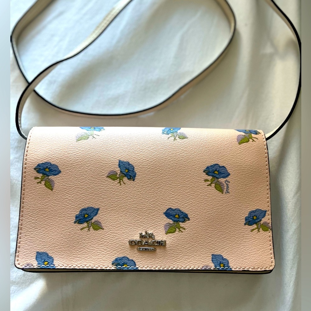 NEW Coach Blue Violet Convertible Crossbody to Clutch Bag